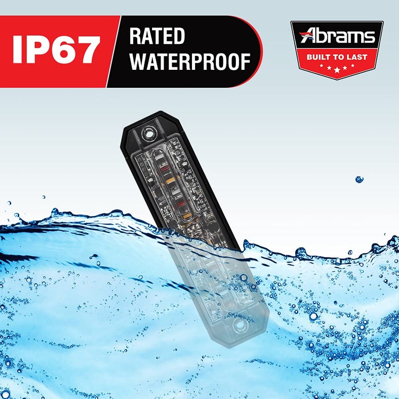 Abrams Ultra Series [Amber/White] 36W - 12 LED [SAE Class-1] Snow Plow Truck Vehicle [Dual Color] LED Grille Light Head Surface Mount Strobe Warning Light [69+ Patterns] - Image 4